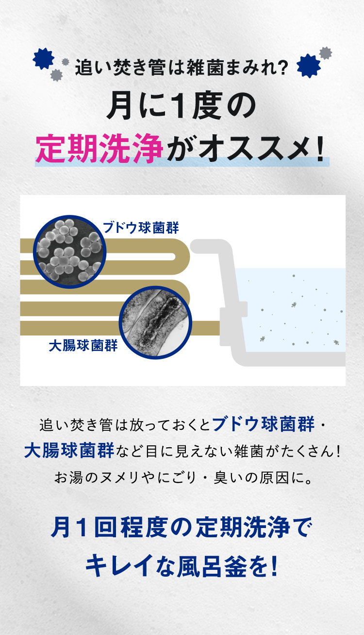 追い焚き管は雑菌まみれ？月に一度の定期洗浄がオススメ！