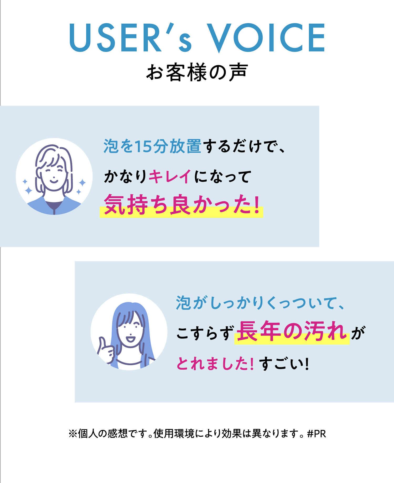 高密度泡がカビを包んで密着！