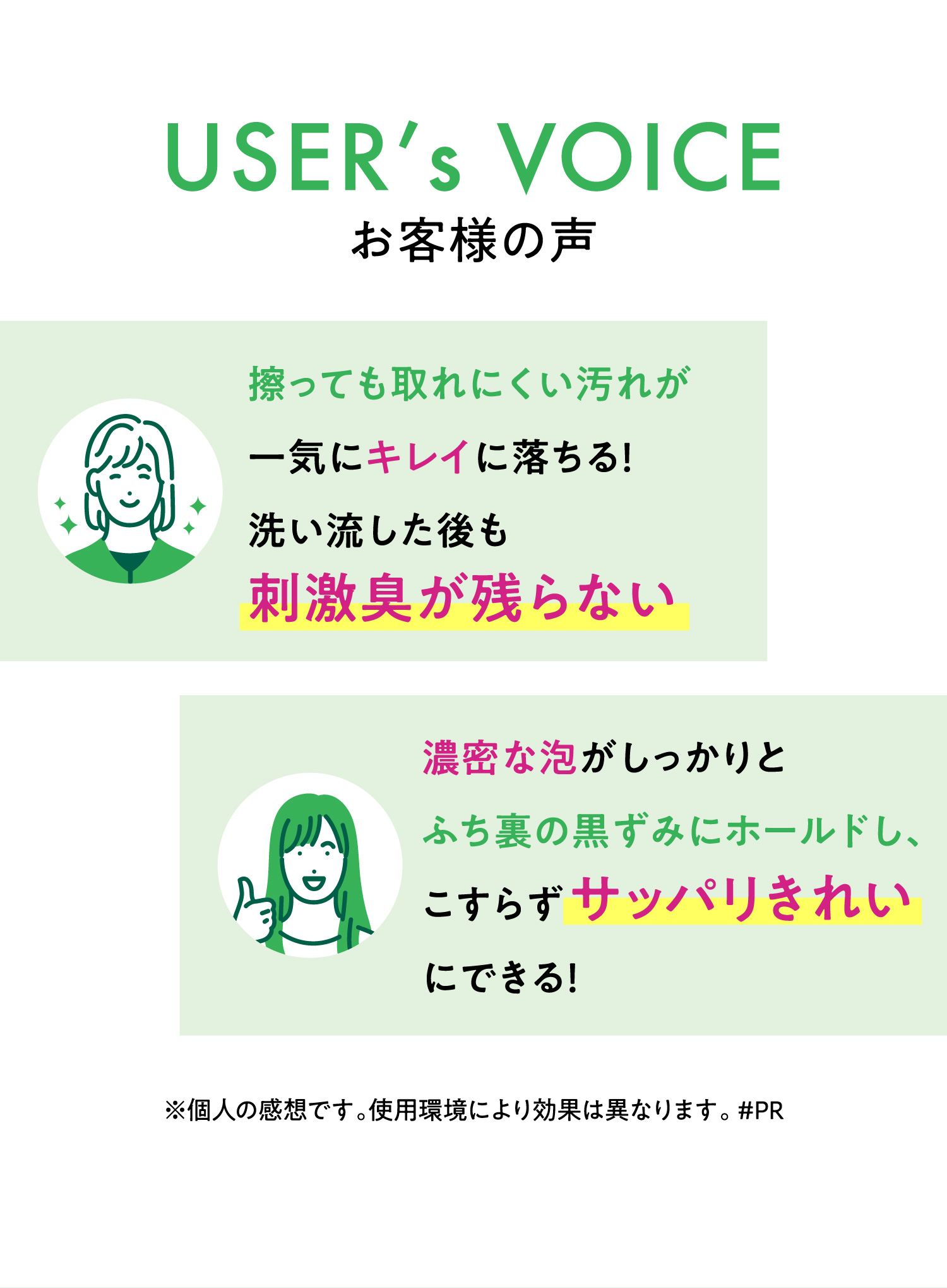 高密度泡がカビを包んで密着！